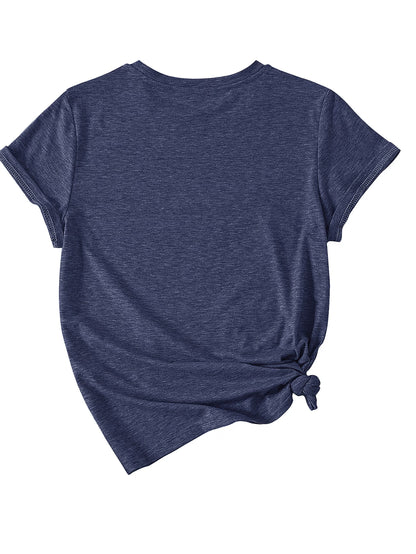 4PCS Women’s Vintage Valentine Print T-Shirts – Short Sleeve Round Neck Casual Tees