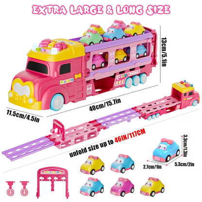 DAYSTransport Truck Toy with Launch Track & 6 Cars 🚛🏎️