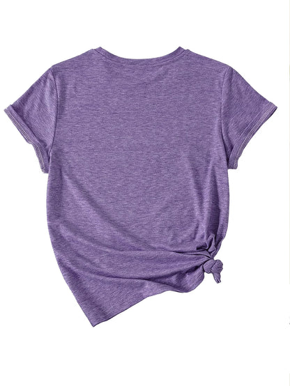 4PCS Women’s Vintage Valentine Print T-Shirts – Short Sleeve Round Neck Casual Tees