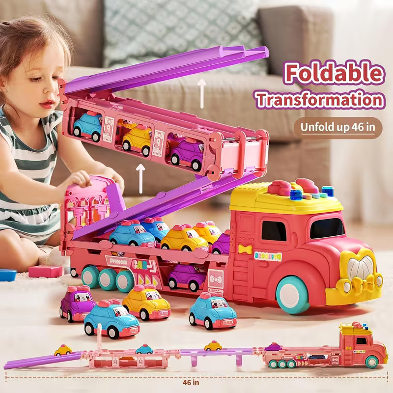 DAYSTransport Truck Toy with Launch Track & 6 Cars 🚛🏎️