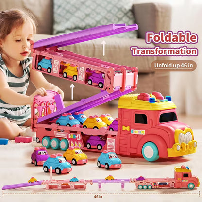 DAYSTransport Truck Toy with Launch Track & 6 Cars 🚛🏎️